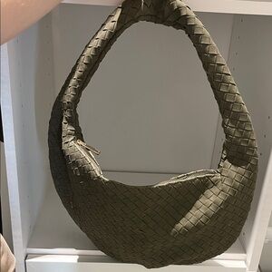 Woven Olive Green Hobo Bag